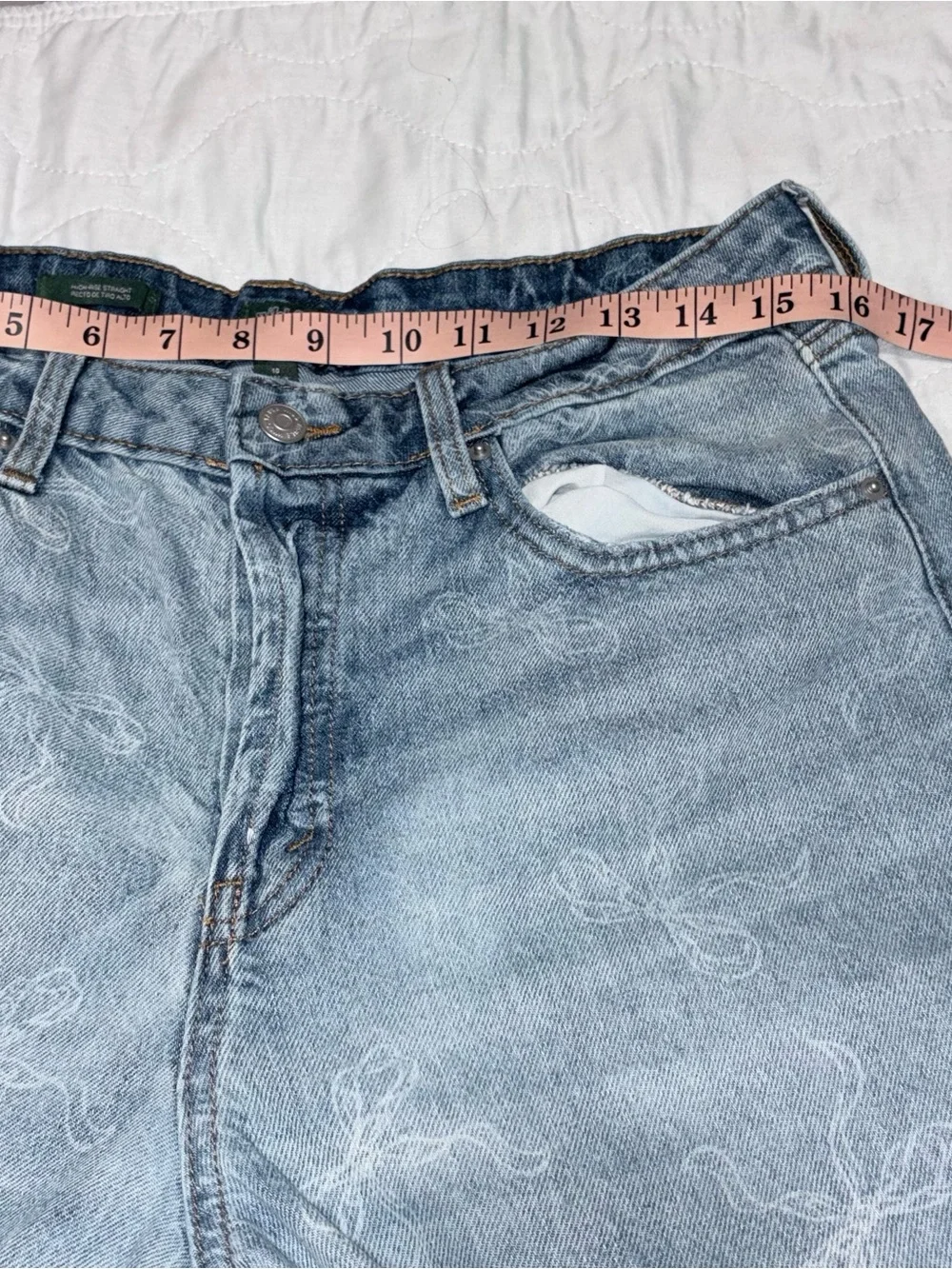 Light Blue High Rise Women’s  Denim Jeans with Ribbon design